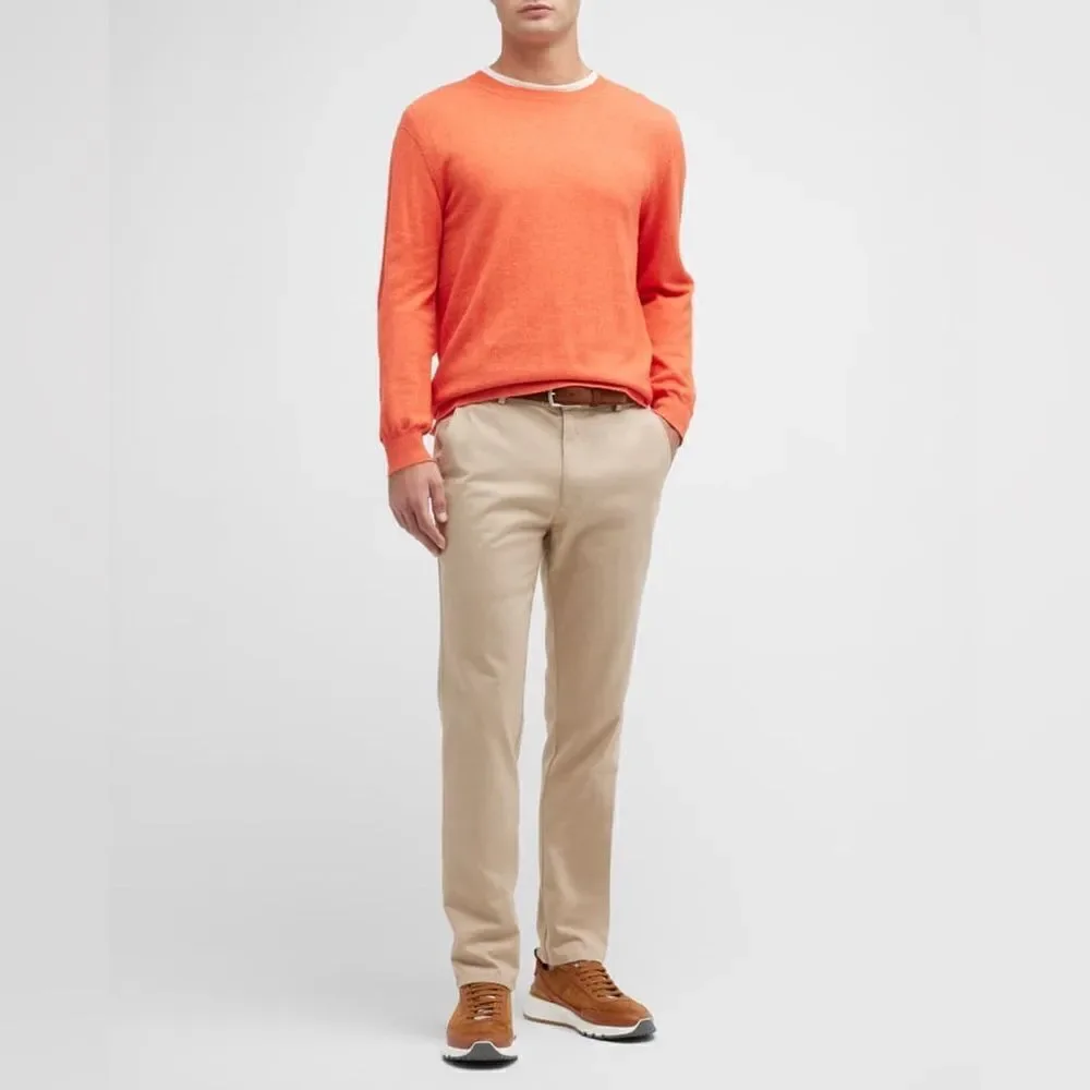 Peter Millar Pilot Twill Flat Front Trousers Khaki Size 35